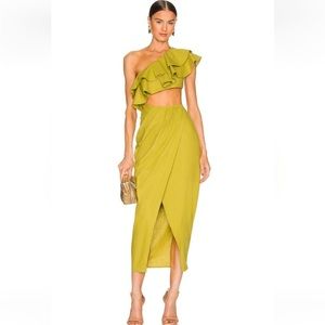 YAURA Titi Midi Cutout Dress in Green